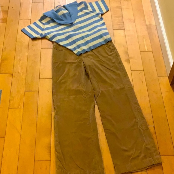 Vintage Camel Tan Velveteen High Waisted Pants by Ms. Dibs - Picture 1 of 12